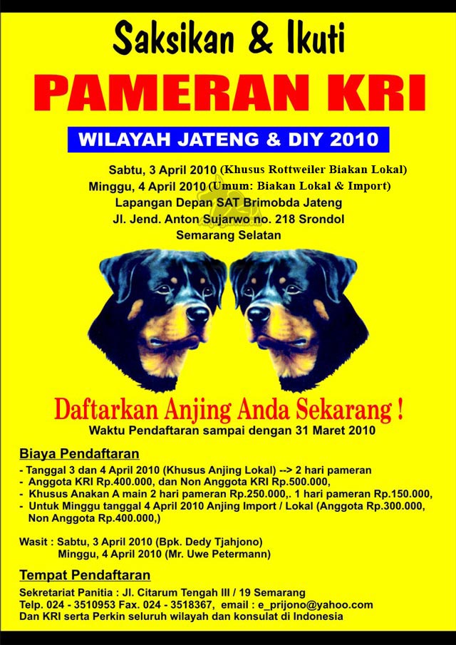 Pameran Trah Rottweiler KRI Jateng & DIY 2010