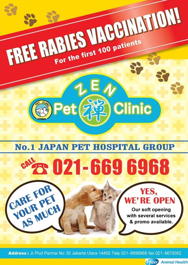 Gratis Vaksin Rabies di Zen Pet Clinic