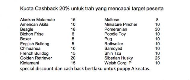 Promo Cashback 20% Semarang Dog Show 2017!!