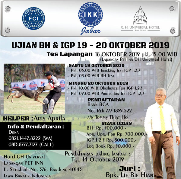 Ujian BH & IGP IKK Jawa Barat Oktober 2019