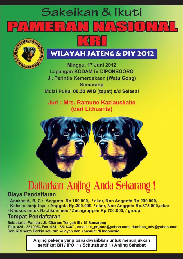 Pameran Nasional Klub Rottweiler Indonesia