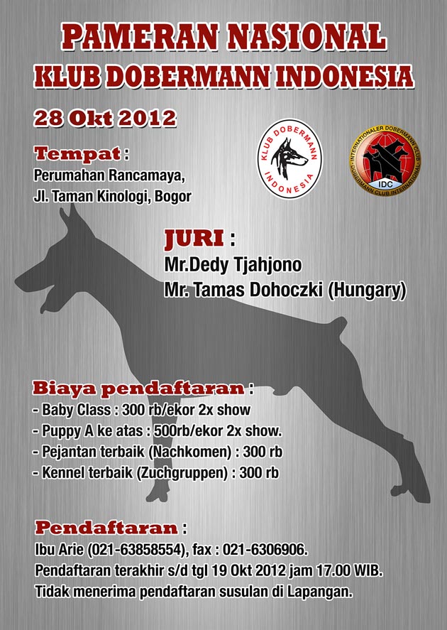 Pameran Nasional Klub Dobermann Indonesia 2012