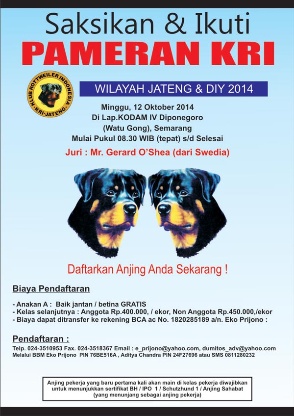 Pameran Anjing Rottweiler Jateng & DIY 2014